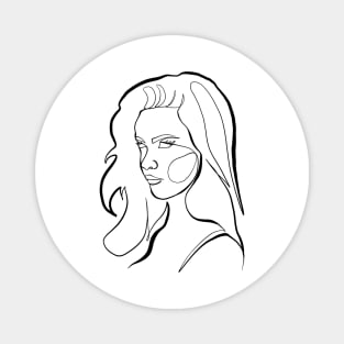 Woman Face Line Art Magnet